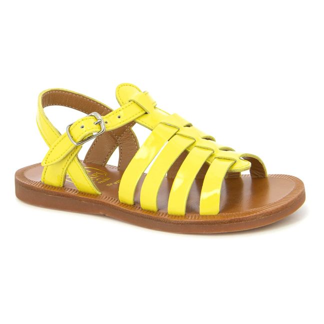 Plagette Strap Sandals Gelb