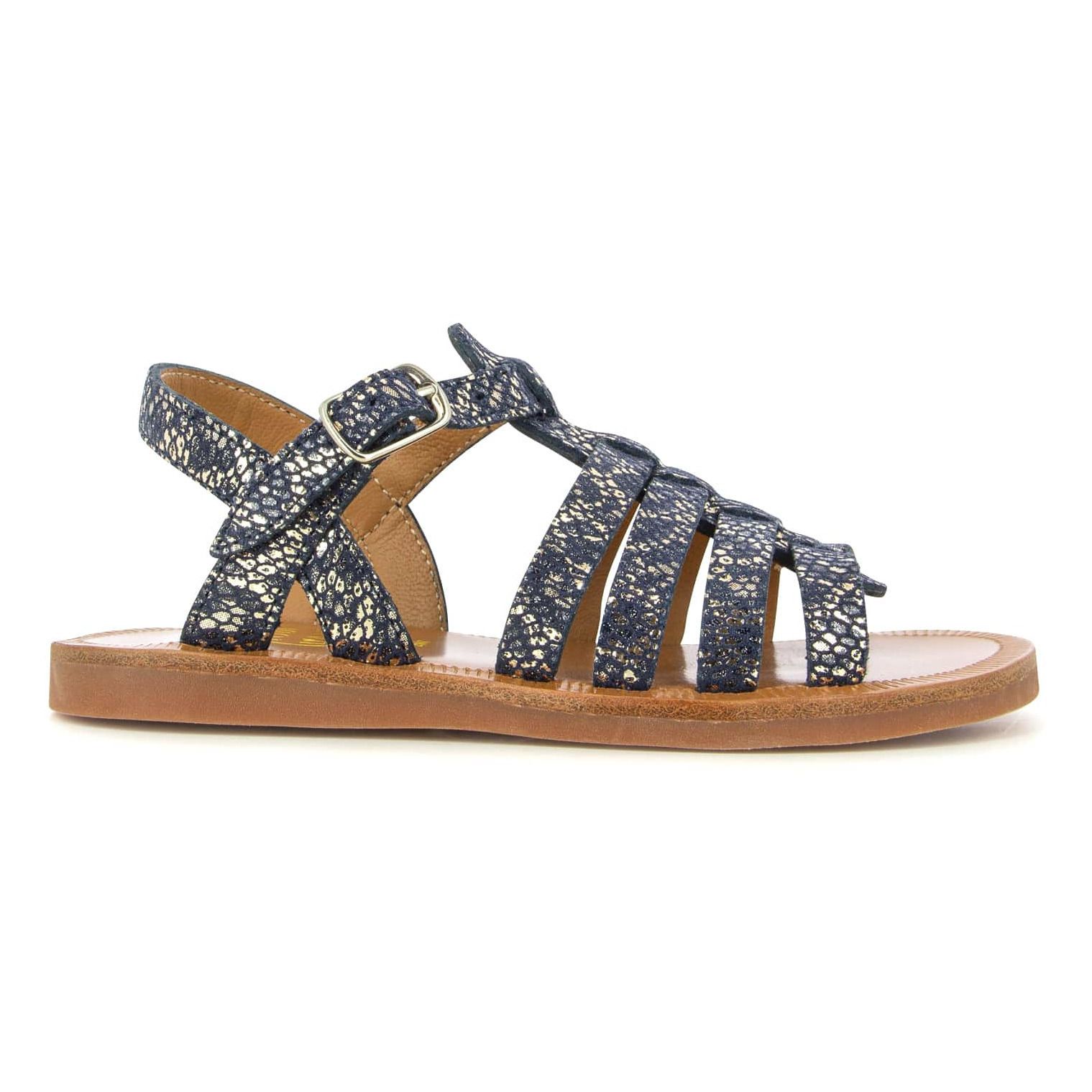 Pom d'Api - Sandales Plagette Strap - Fille - Bleu marine