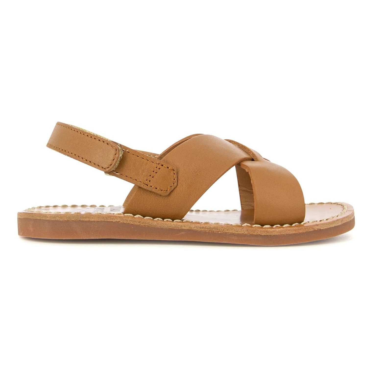 Pom d'Api - Sandales Stitch Cross - Fille - Camel