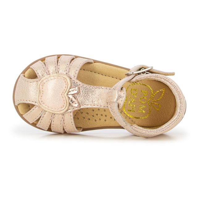 Stand Up Apple Sandals Pink Gold