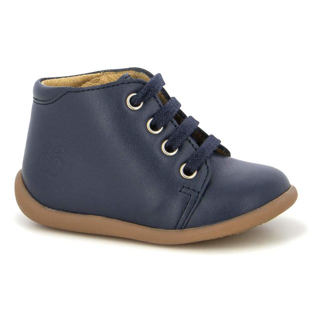 Stand Up Lace-Up Boots | Navy blue