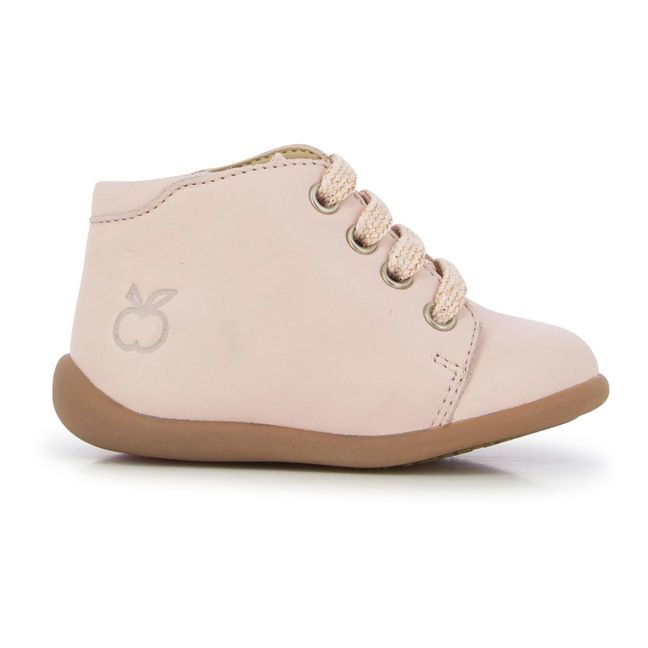 Stand Up Lace-Up Boots Pink
