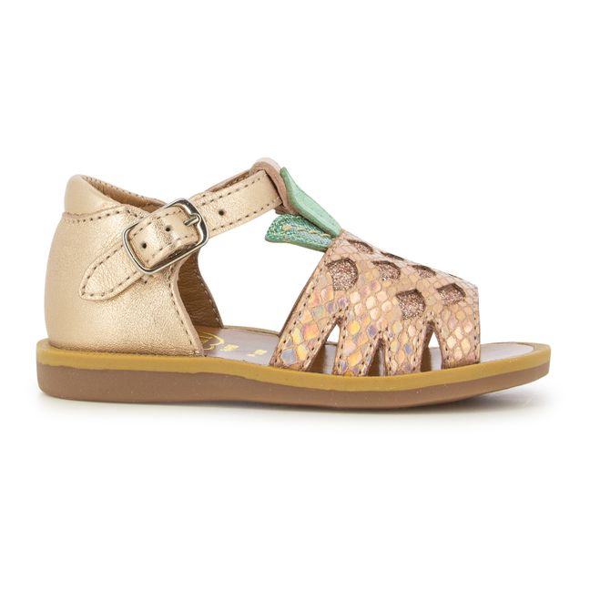 Poppy Pineapple Sandals Copper red