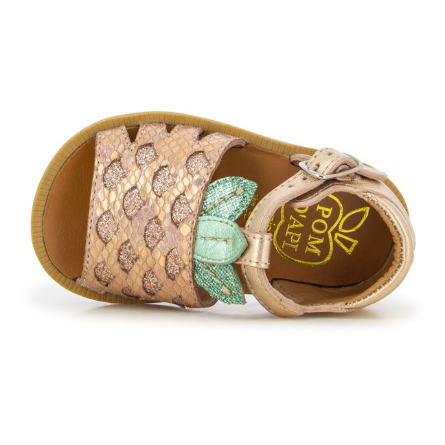 Poppy Pineapple Sandals Copper red