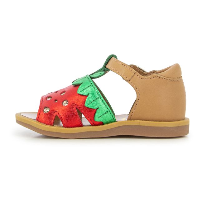 Poppy Berry Sandals Red