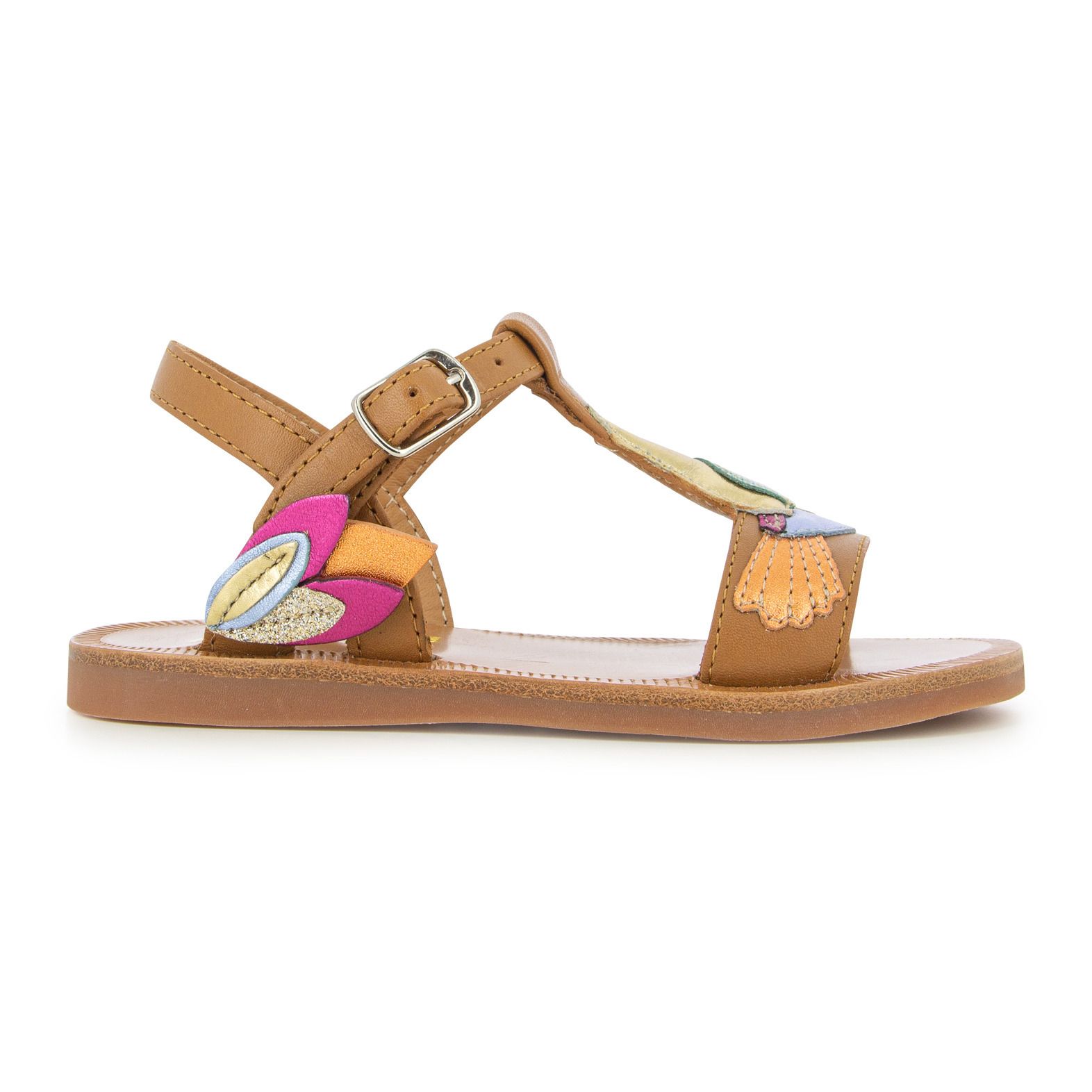Pom d'Api - Sandales Plagette Colibri - Fille - Camel