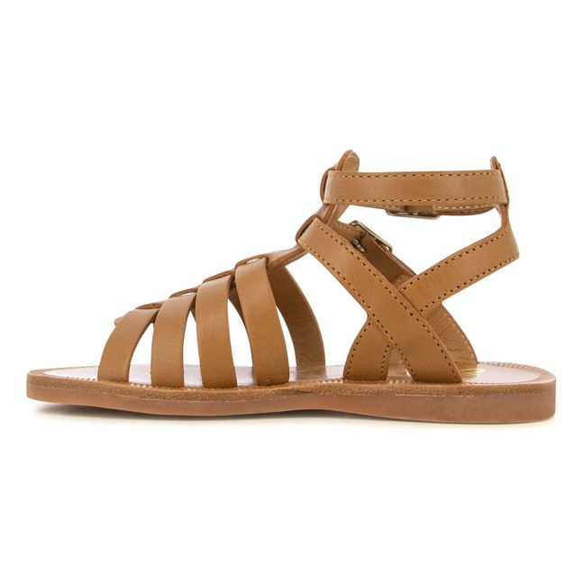 Sandales Plagette Gladiator | Camel