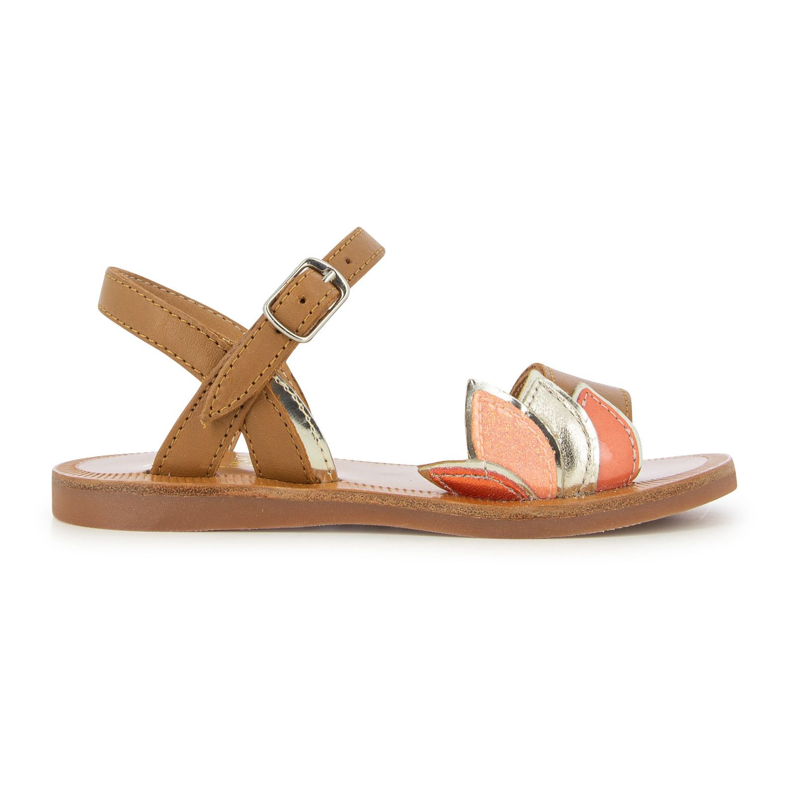 Pom d'Api - Sandales Plagette Siam - Fille - Camel