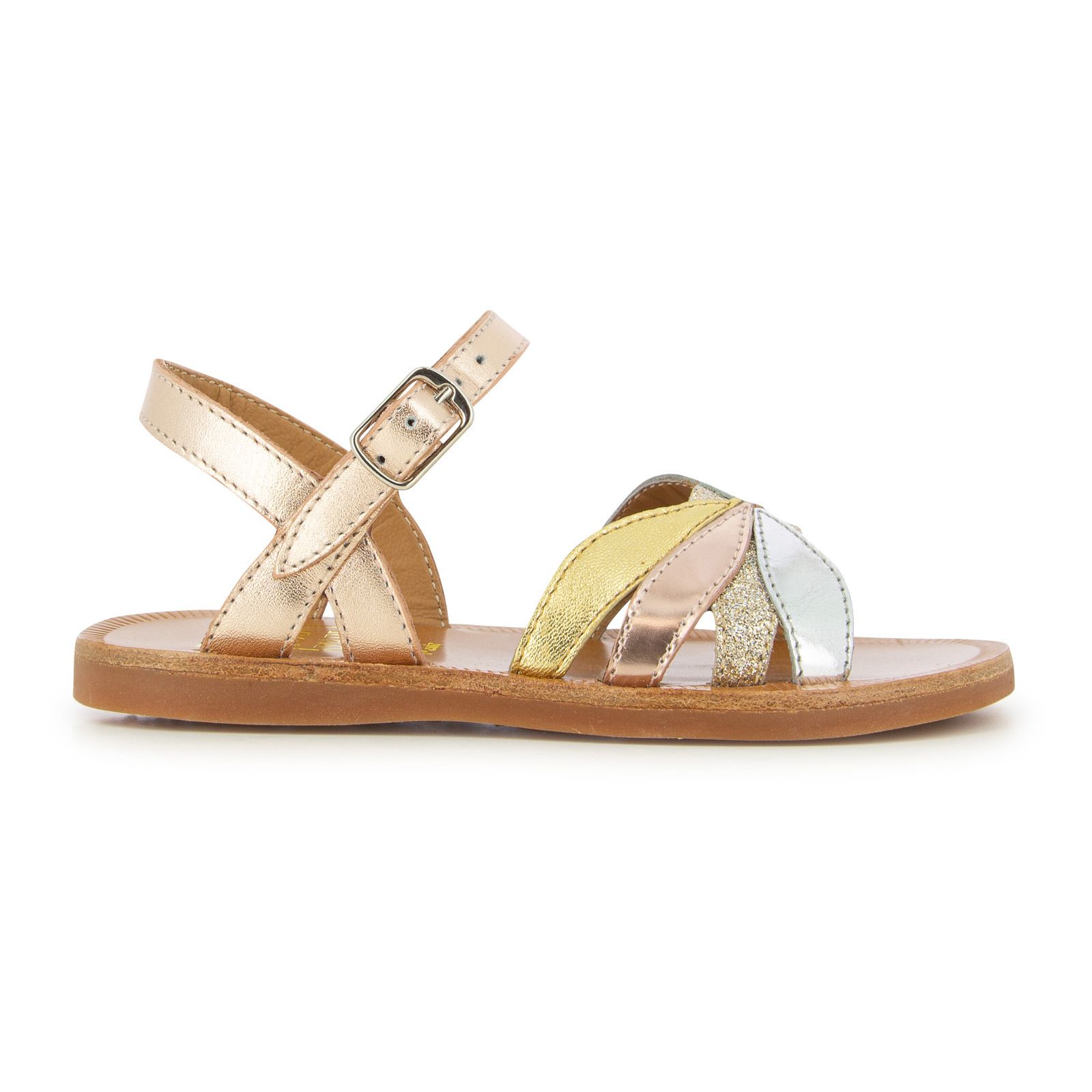 Pom d'Api - Sandales Plagette Oto - Fille - Or rose