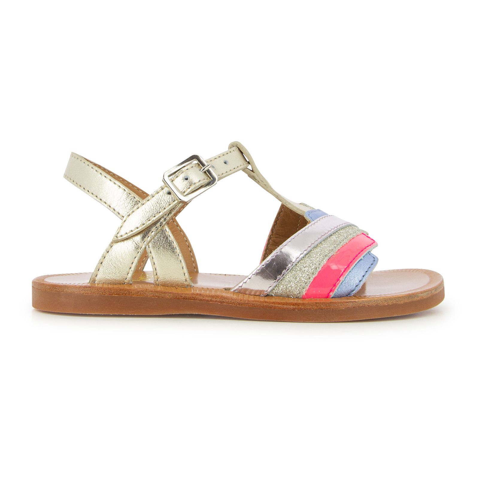 Pom d'Api - Sandales Plagette Slide - Fille - Argenté