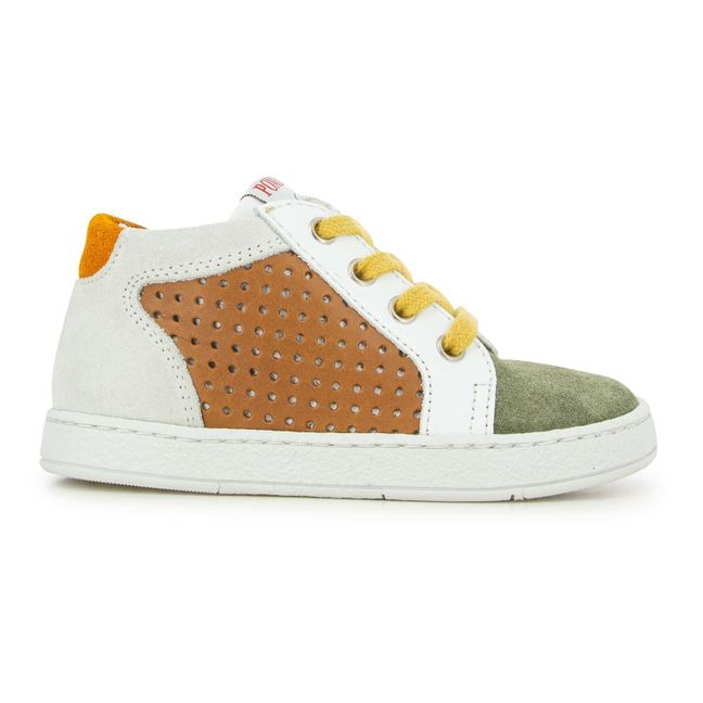 Clay Foam Zip and Lace Sneakers Camel