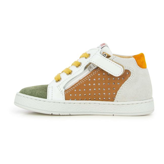 Clay Foam Zip and Lace Sneakers Camel