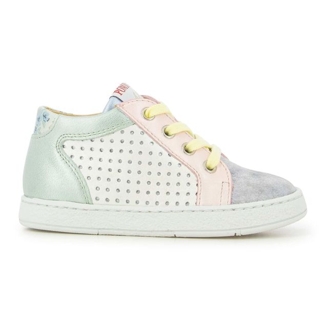 Clay Foam Zip and Lace Sneakers Rosa Polvo