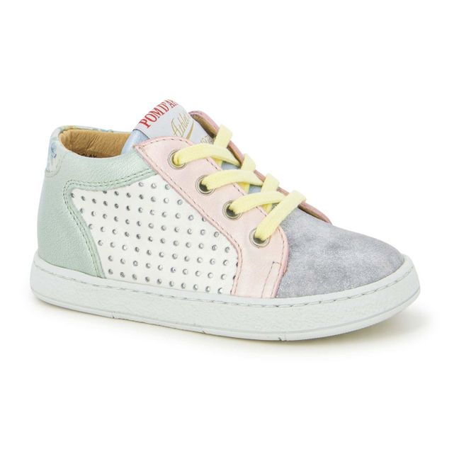 Clay Foam Zip and Lace Sneakers Rosa Polvo