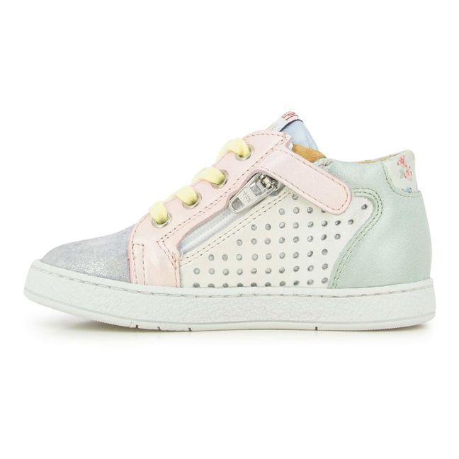 Clay Foam Zip and Lace Sneakers Powder pink