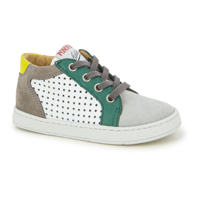 Clay Foam Zip and Lace Sneakers Verde foresta