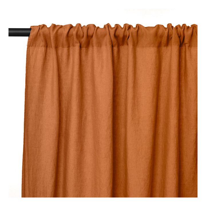 Vorhang zum Überziehen oder Festklemmen Vorgewaschene Leinen- 140x280 | Karamel- Produktbild Nr. 0