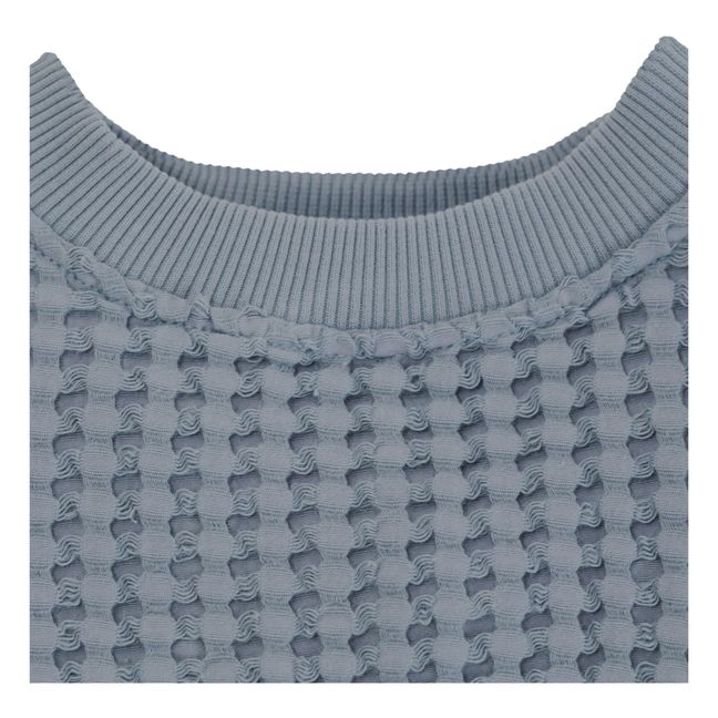 Jorg Organic Cotton Waffle Sweatshirt Blu