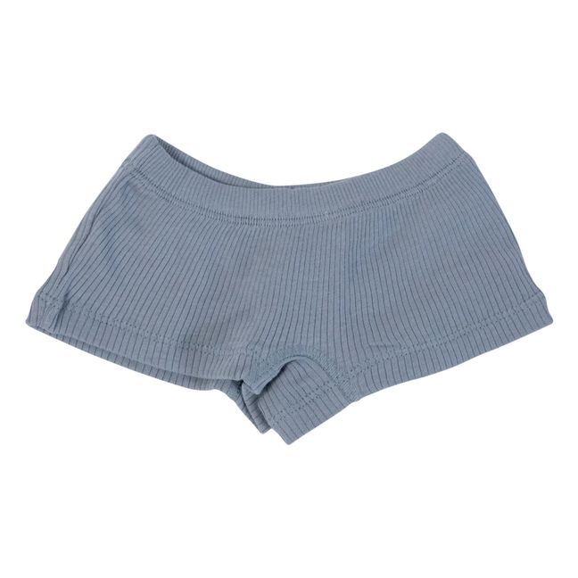 Nurdan Organic Cotton Ribbed Shorts Blu