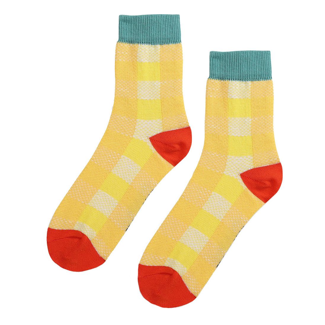 Checked Socks Yellow- Product image n°0