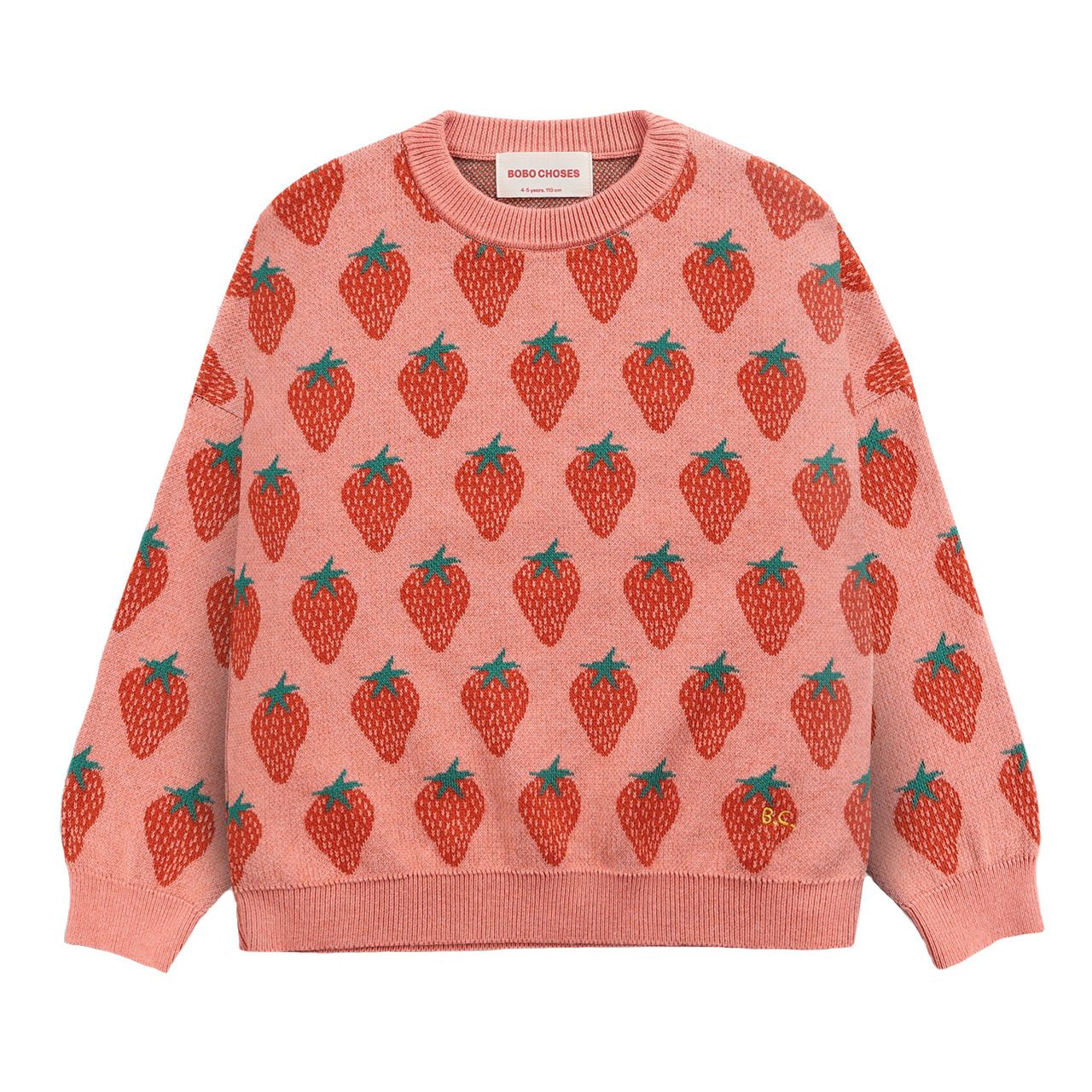 Organic Cotton Strawberry Jumper Pink- Product image n°0