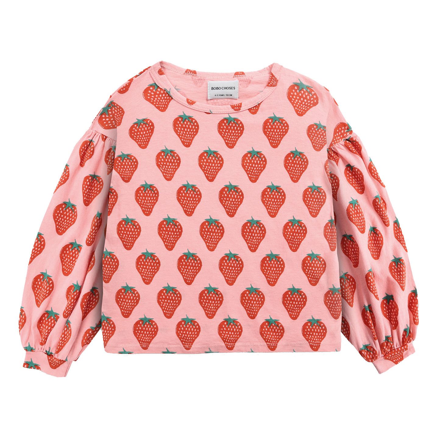 Organic Cotton Strawberry Sweatshirt Pink- Product image n°0