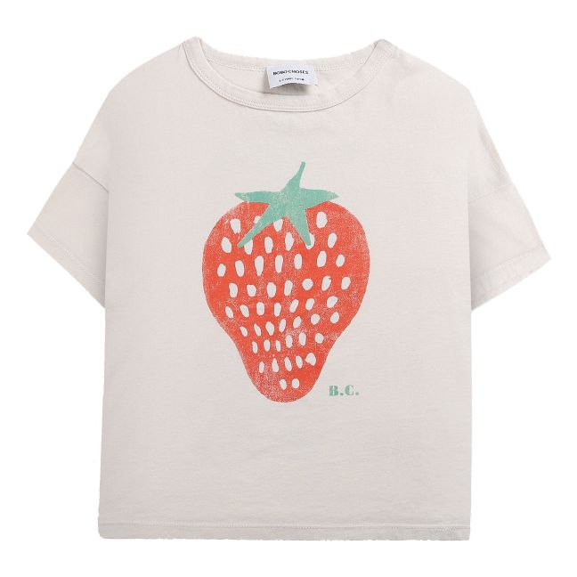 Organic Cotton Strawberry T-shirt Ecru