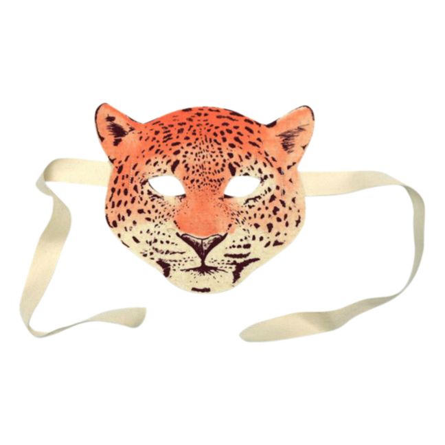 Leoparden-Maske aus Filz | Orange
