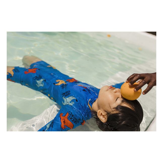 Recycled Nylon Anti-UV Dog Playsuit Swimming Cap Blu