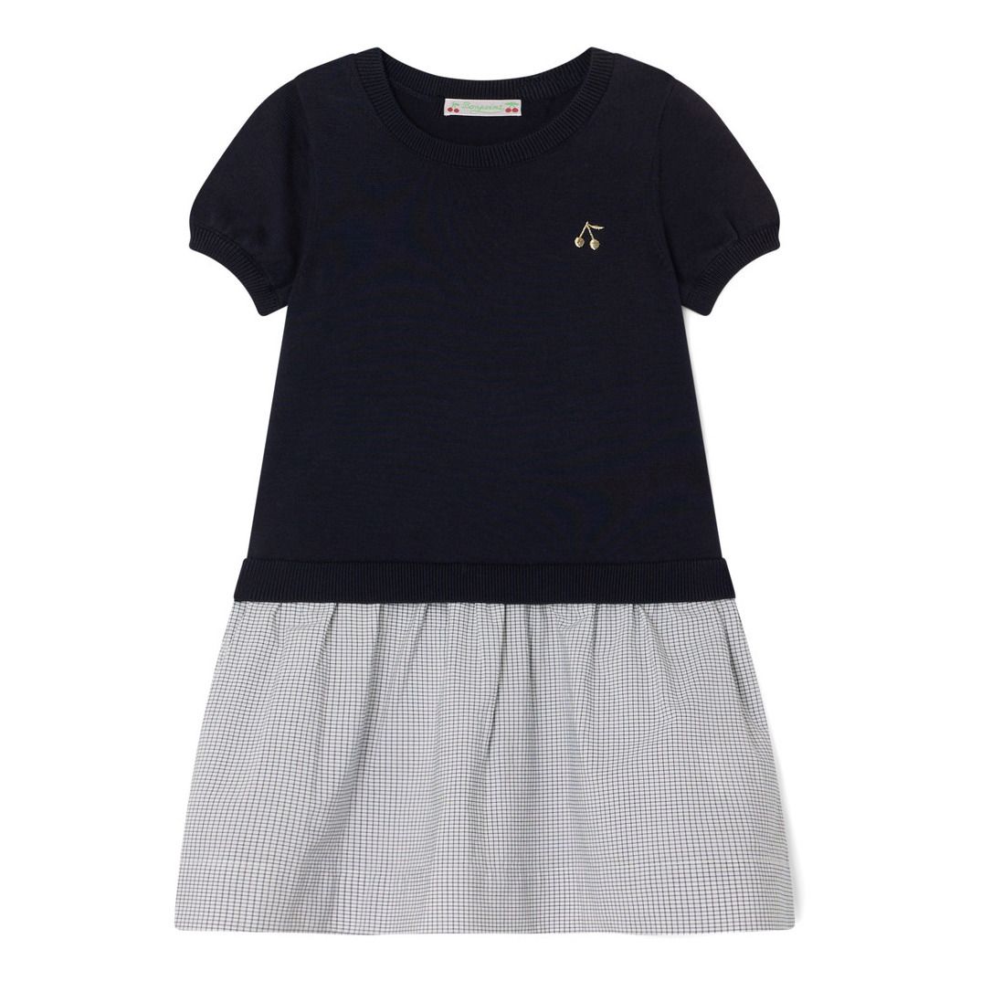 Bonpoint - Robe Bi-Matière Athanaise - Fille - Bleu marine