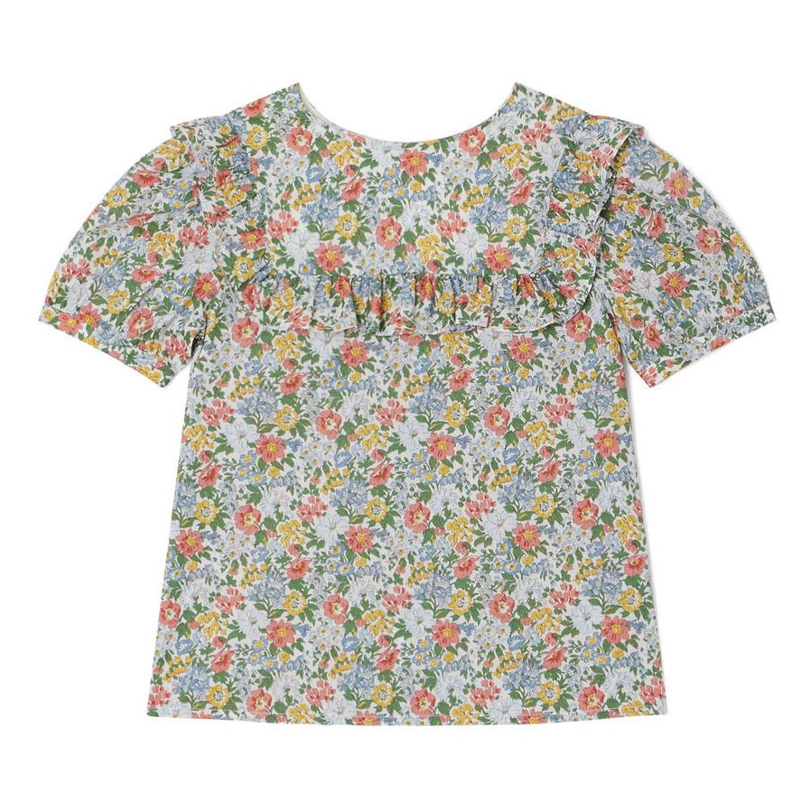 Bonpoint - Blouse Liberty Exclusif Bio Sateen - Fille - Vert