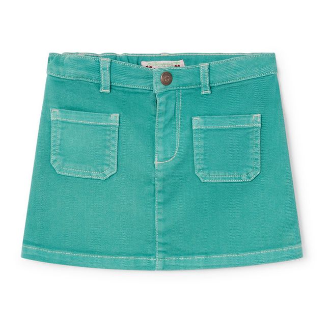 Tison Denim Skirt Blue Green