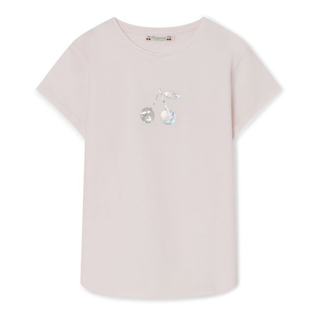 Aada Silkscreened T-shirt Pale pink