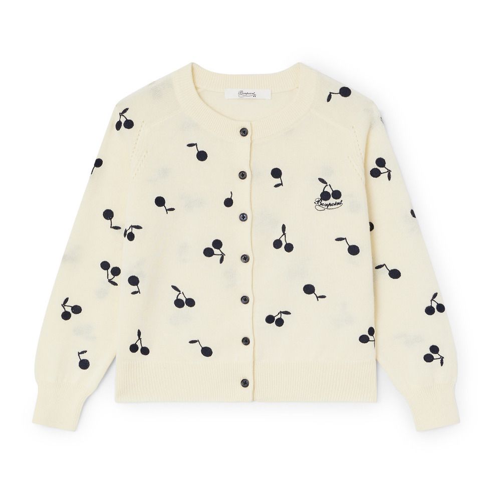Bonpoint - Cardigan Brodé Azoon - Fille - Ecru