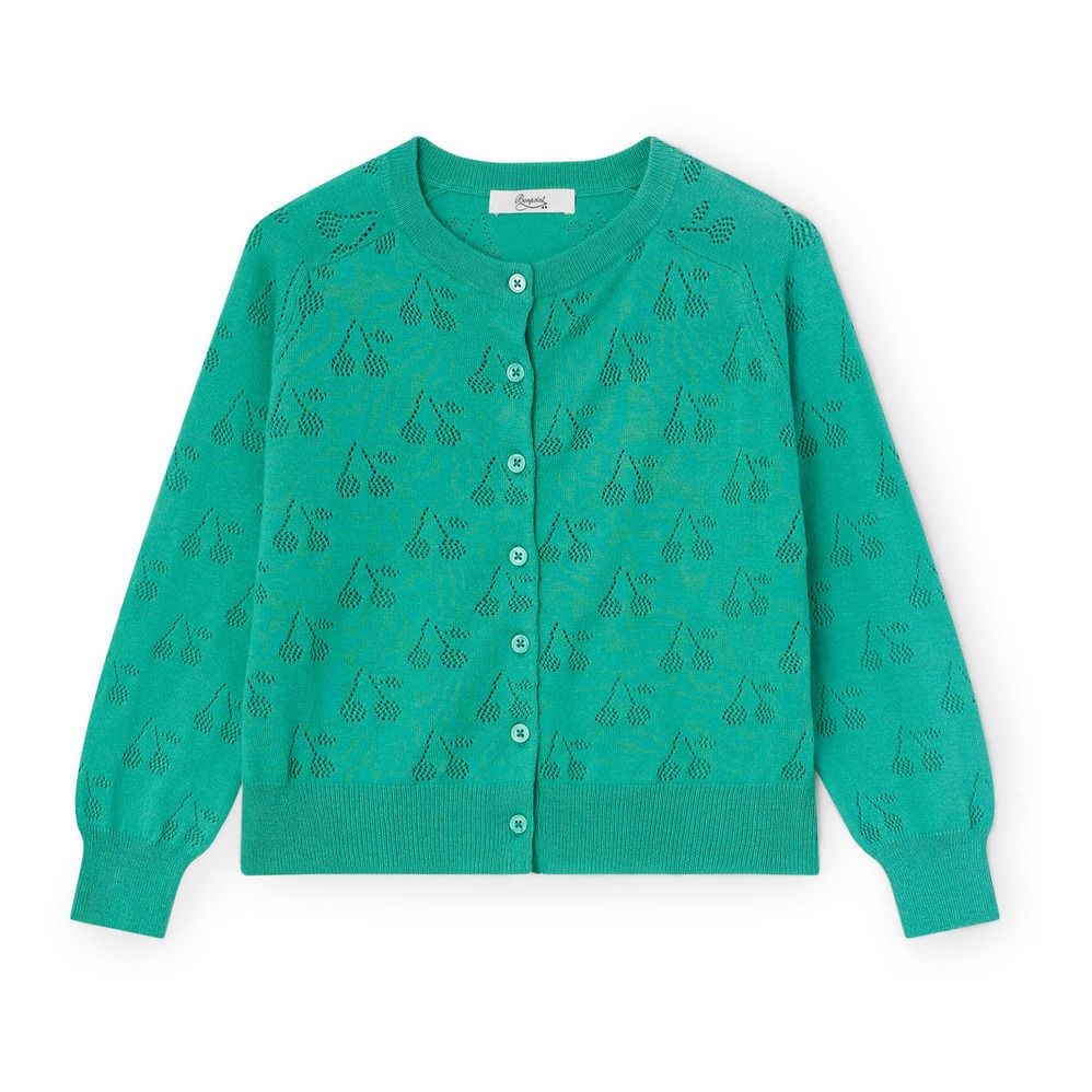 Bonpoint - Cardigan Ajouré Aspiration - Fille - Vert