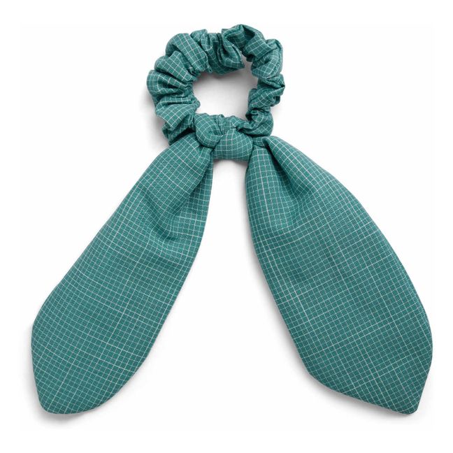 Checked Scrunchie Turquoise