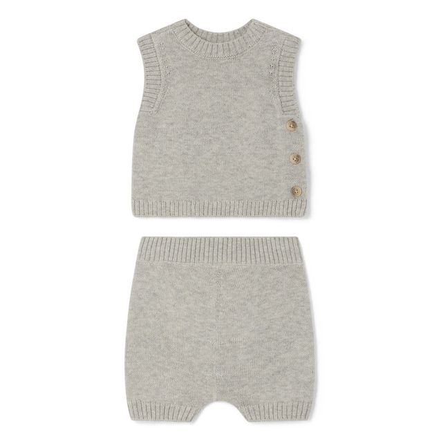 Bloomer + Top Laine Tendresse Gris chiné