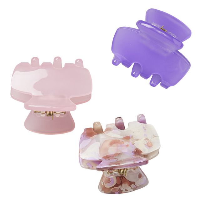 Set of 3 Minta Hair Clips Lilac