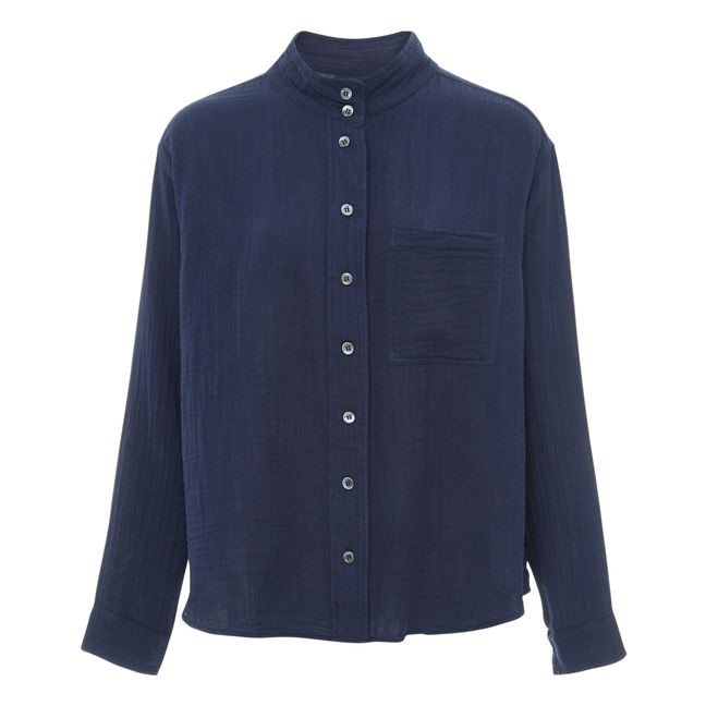 Camisa Finley gasa de algodón | Azul Marino