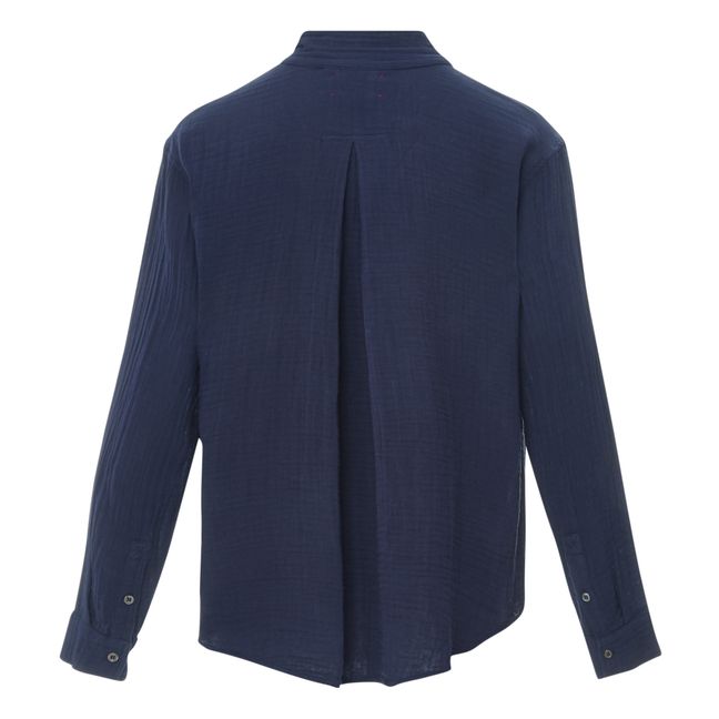 Finley Cotton Muslin Shirt Azul Marino