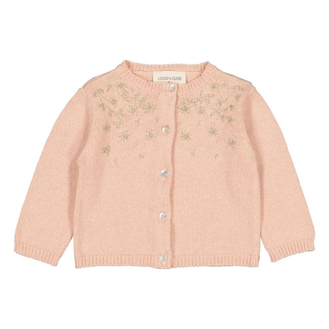 Vianne Hand Embroidered Cardigan Pale pink