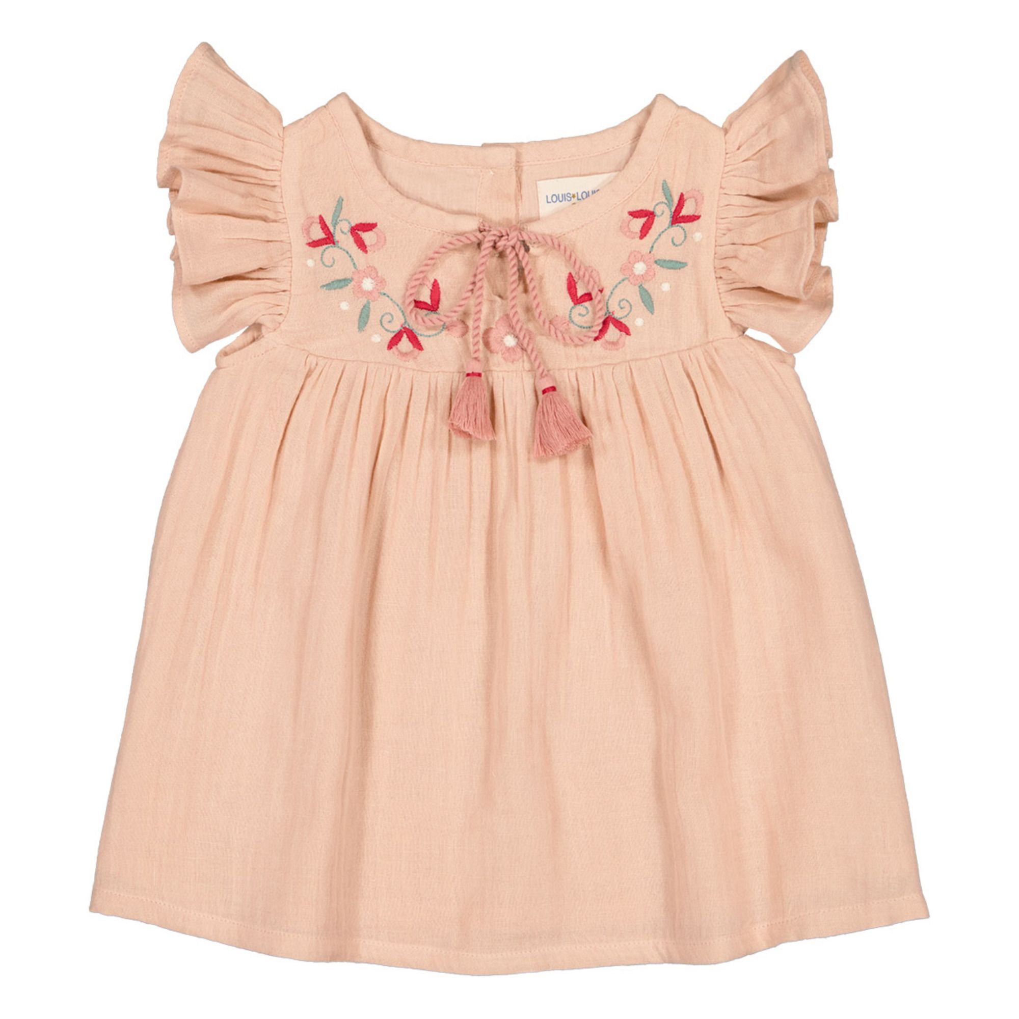 Izabo Organic Cotton Muslin Dress Pale pink- Product image n°0