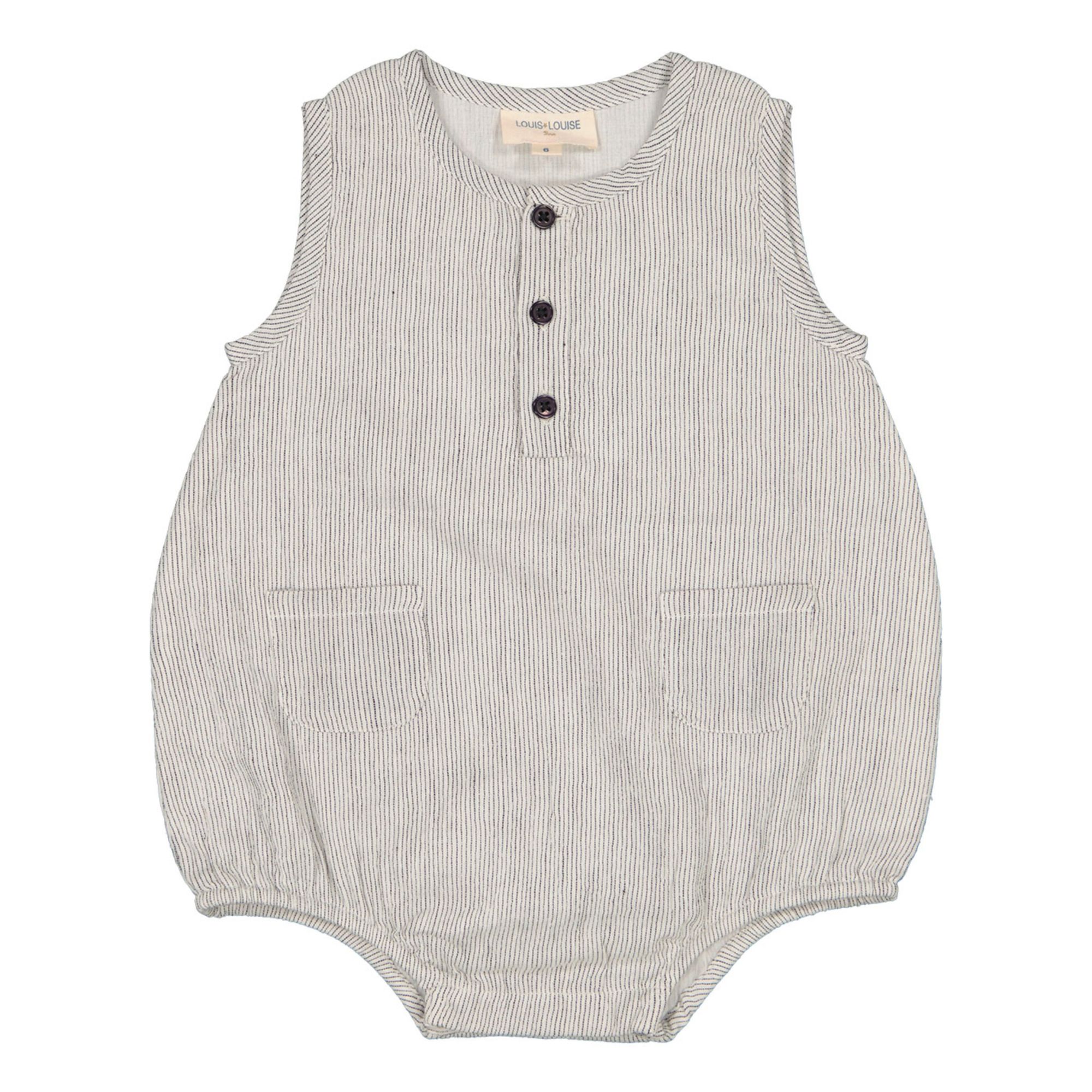 Louis Louise - Barboteuse Rayée Thad - Fille - Ecru