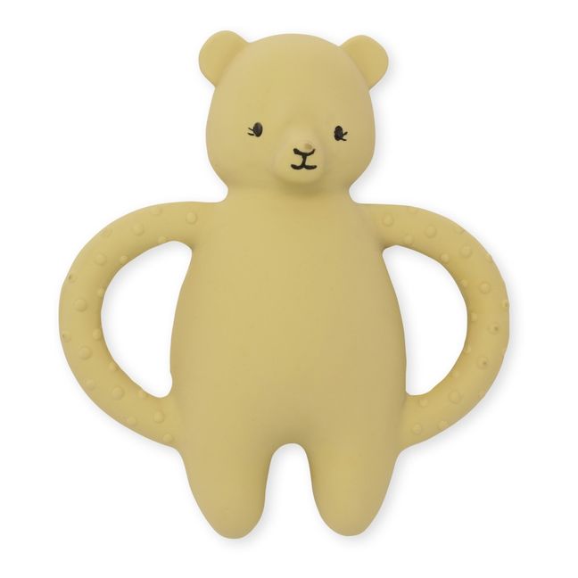 Natural Rubber Bear Teething Ring Weiß