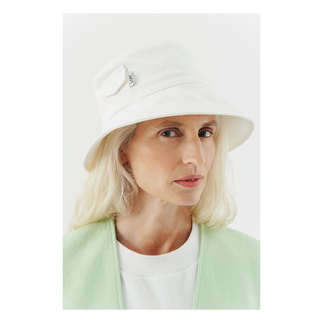 Jane Denim Bucket Hat Bianco