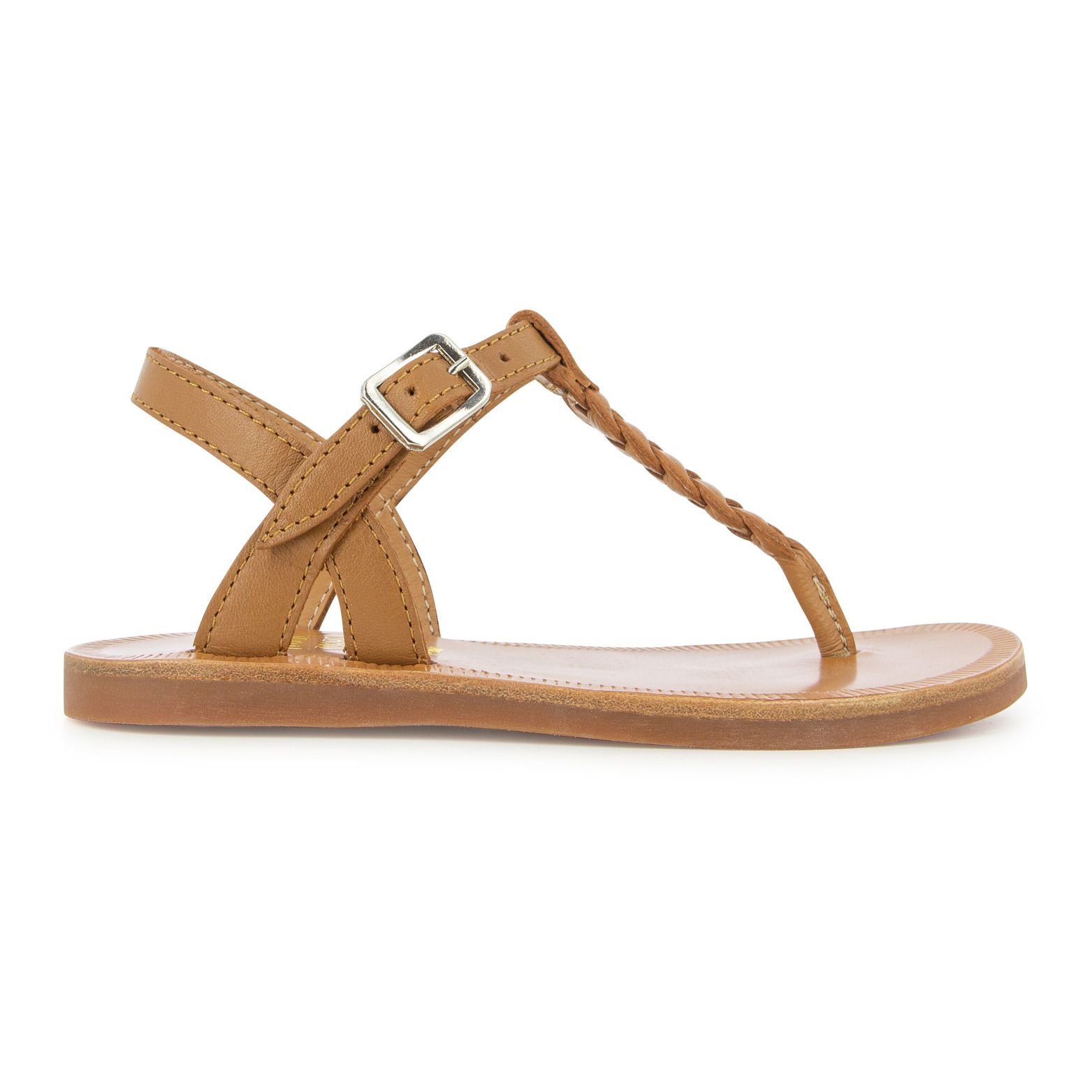 Pom d'Api - Sandales Plagette Antic Tong - Fille - Camel