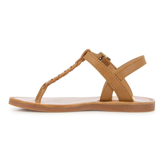 Plagette Antic Tong Sandals | Camel