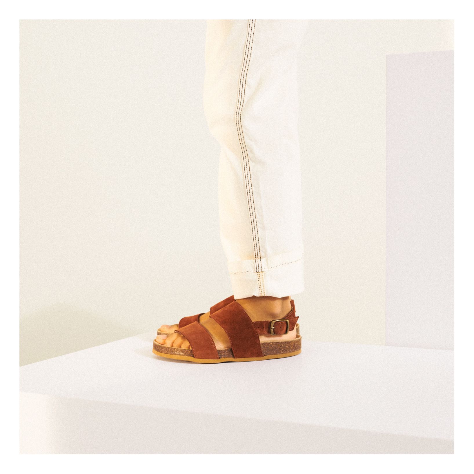 Agostino Suede Sandals Camel- Immagine del prodotto n°1