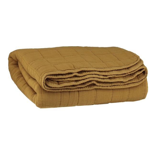 Quilted Cotton Blanket Ocre
