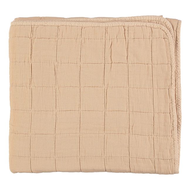 Quilted Cotton Blanket Rosa Melocotón